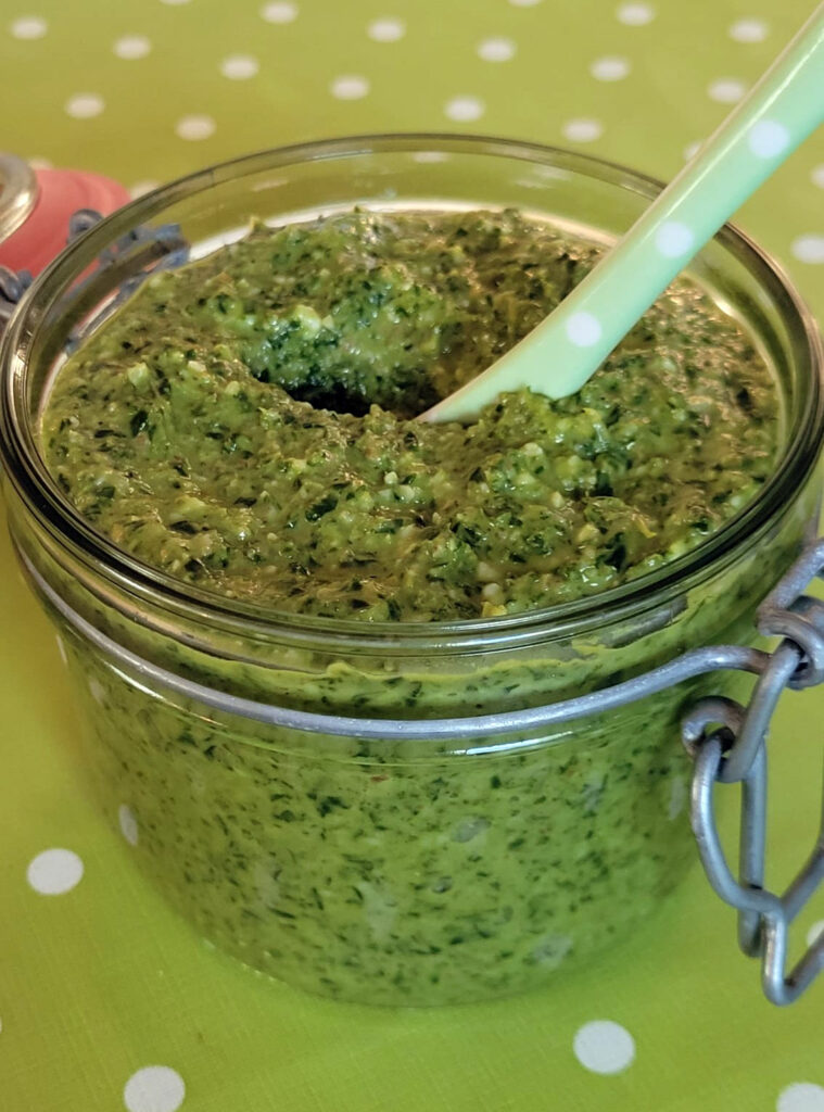 Grünkohlpesto mit Walnüssen und Parmesan